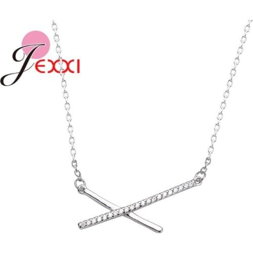 New Fashion 925 Sterling Silver Geometric Pendant Necklaces For Women Girls Wedding Engagement Party