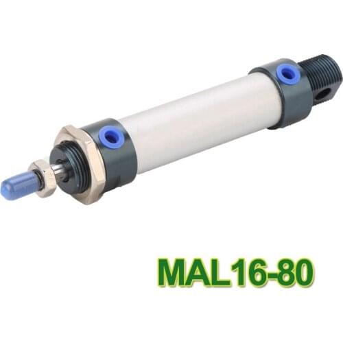 MAL16-80 High quality double acting pneumatic small cylinders aluminum alloy 16mm bore 80mm stroke mini air cylinder