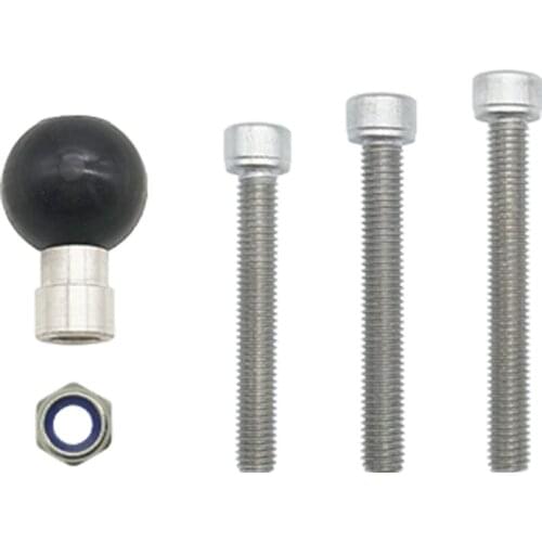 Motorcycle Handlebar Clamp Base 1 Inch 25mm Ball with M8 Screws for RAM Mount Gopro Action Cameras Cell Phone Smartphone