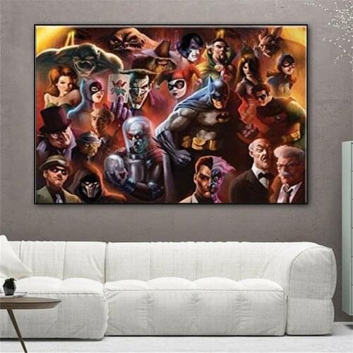 Marvel Avengers Superhero Batman Poster and Print Canvas Painting Making Art Canvas Painting for Living Room Home Decoration