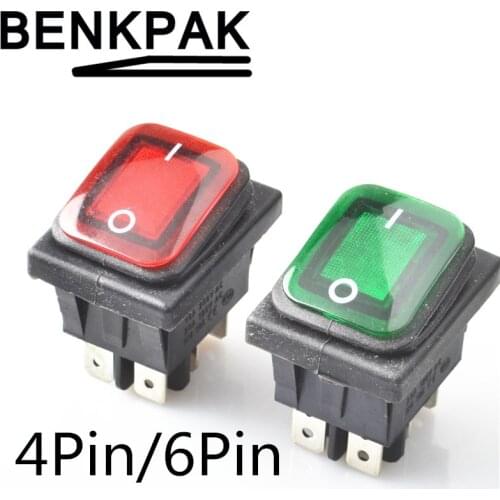 Self-locking & Momentary Waterproof 4Pin Rocker Switch 2 Positions Spring Return 6A 250VAC , 20A 125VAC