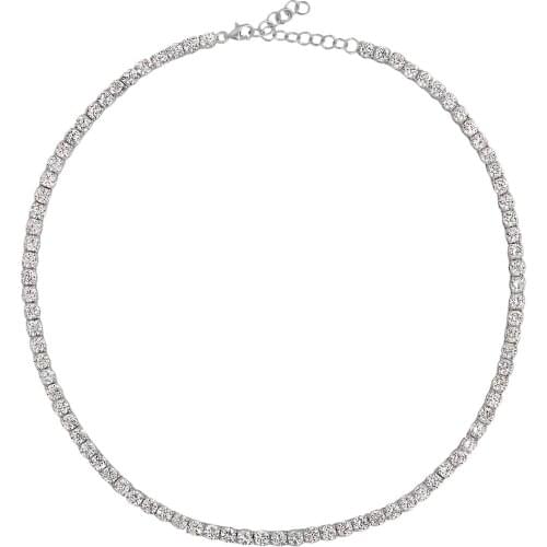 Silver Color Zircon Stone Flat Choker Necklace, best present options for Your Loved Ones