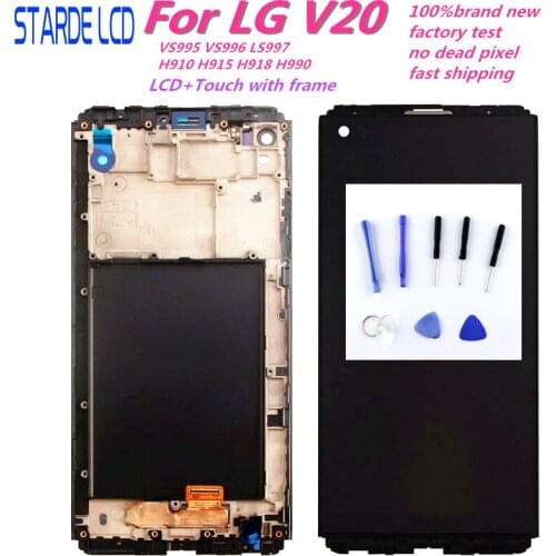 Original LCD For LG V20 LCD Display VS995 VS996 LS997 H910 Touch Screen Digitizer With Frame Full Assembly Replacement Parts
