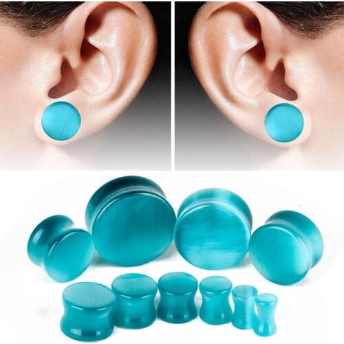 TJP 6pcs/lot Stone Ear Piercing Body Jewelry Gauges Plugs Tunnels Stretcher Flesh Earrings Expander Fashion Gift
