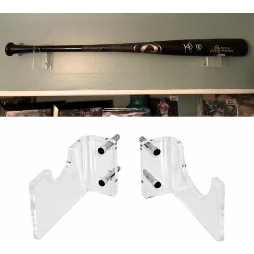 Top Stage Clear Acrylic Baseball Bat Rack Display Shelf Holder Wall Mount