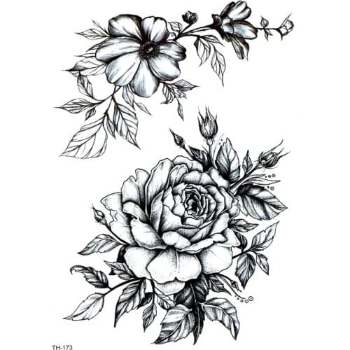 5pcs Beauty Rose Waterproof Temporary Tattoos Men Flowers Tatouage Temporaire Fake Tattoo Festival Tatoo Temporary stickers