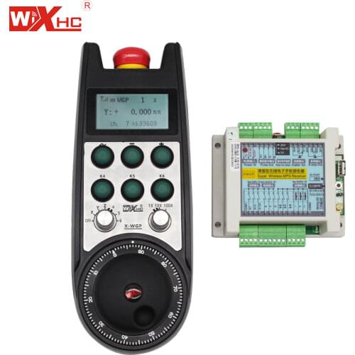 6-axis wireless handwheel CNC machine tool wireless remote controller mpg with display with emergency stop button