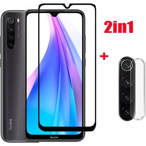 2in 1 Tempered Glass for xiaomi redmi note 8t 9D Screen Protector For Redmi Note 8T Camera Lens Tempered Glass Film HD Protector