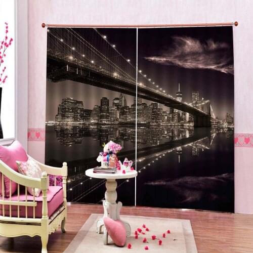 Night curtains Customized size Luxury Blackout 3D Window Curtains For Living Room building Decoration curtains