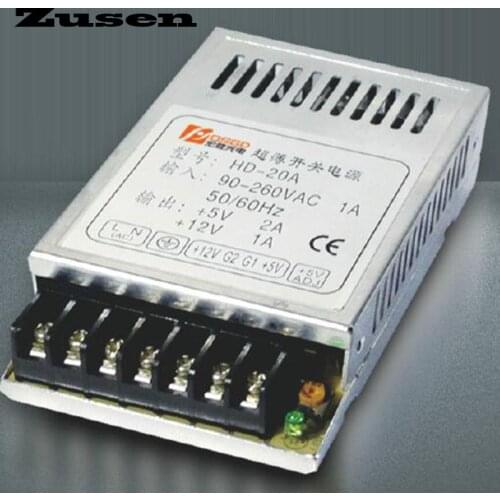 Zusen D20W-A adjustable Double Switch Power supply output 20w 90~260VAC to 5~12VDC