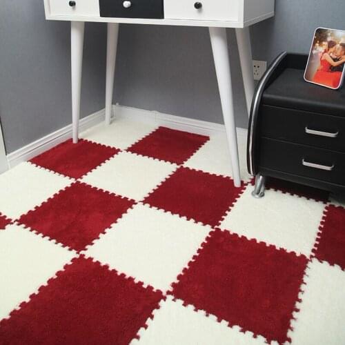 1piece Stitching floor mat, plush bedroom, living room carpet block, stitching and thickening floor mat EVA wholesale