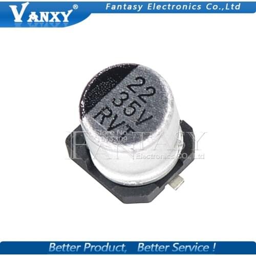 10PCS Electrolytic capacitor 35V22UF 5*5mm SMD aluminum electrolytic capacitor 22uf 35v