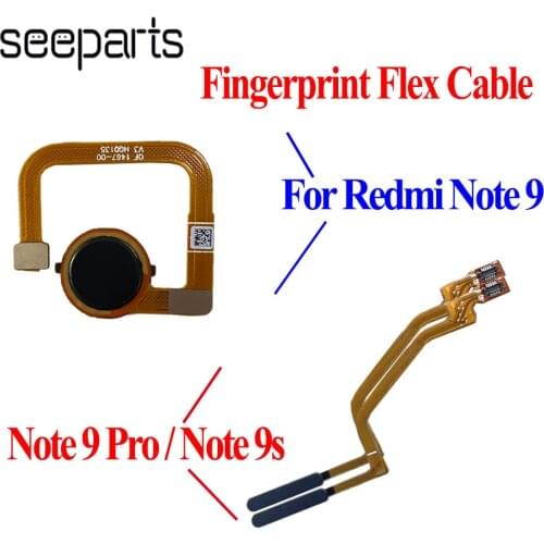 100% Tested For Xiaomi Redmi Note 9 Pro Fingerprint Flex Cable Sensor Touch ID Note 9 Home Button Flex Cable Replacement Parts