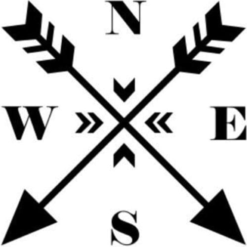 18cm*18cm NSWE Arrow Compass Fashion Vinyl Car-styling Decal Car Stickers S6-3525