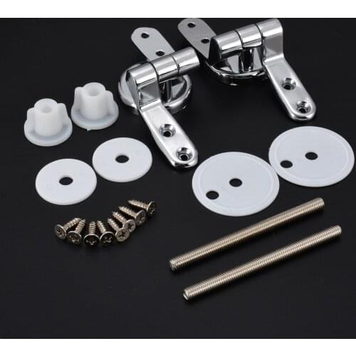 2pcs Toilet Seat Replacement Mountings Top Zinc Alloy Toilet Seat Chrome Sturdy Hinge Set Repair Tool Kit For Bathroom Supplies