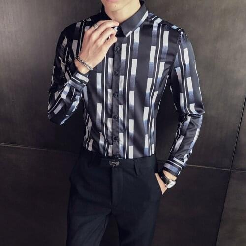 2021 Brand clothing Mens spring Casual long-sleeved shirts/Male lapel slim fit plaid Business shirt Man Tops Plus size S-3XL