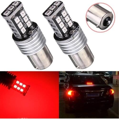 2 X 1156 T25-BA15S 15 LED 2835 SMD Auto Ampoule pour Tableau de Bord/ Recul/Clignotant P21W Voiture Lampe DC 12-30V Rouge