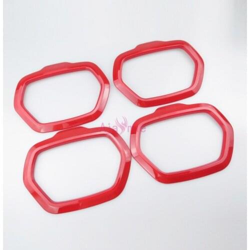 Car Styling Interior Red Color Door Audio Speaker Cover Panel Frame Overlay Trim 2016 2017 2018 For Jeep Renegade Accessories