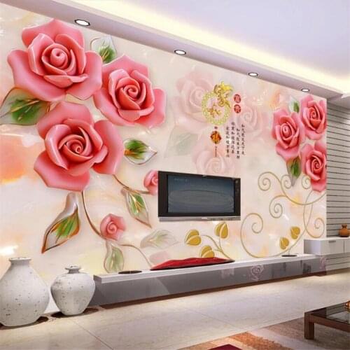 Beibehang Custom wallpaper 3d stereo Photo mural rosette seamless docking sofa TV background wall paper 3d papel de parede mural