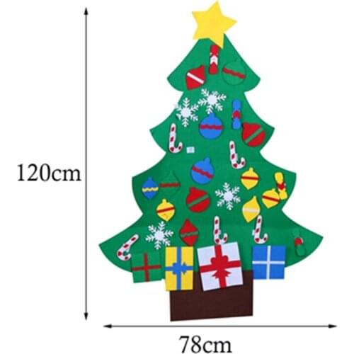Candy Case Christmas Gifts for 2019 Kid DIY Felt Christmas Tree with Ornaments New Year Decoration Door Wall Hanging Decoration