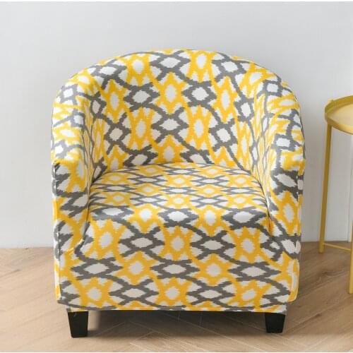 Stretch Armchair Cover Printed Dustproof Single Round Sofa Cover Slipcovers Home Decoration Seat Chair Cover