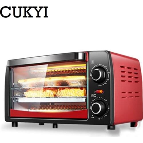 CUKYI mini pizza oven baking pink mini time-controlled 12L pull down the door good quality and cheap oven