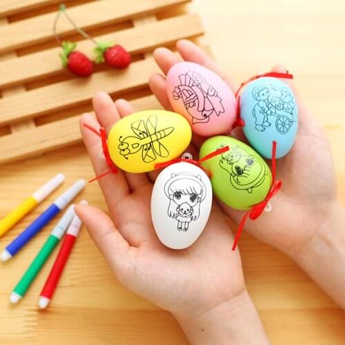 Color Plastic Artificial Egg Toys Kids DIY Painting Egg Toy Children Gifts Home Decoration Crafts Kindergarden Handmade Work Toy