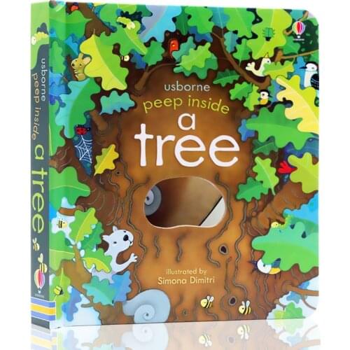 Childrens English Books Sneak Peek Inside a Tree 3D flip Three-Dimensional Hole Book Baby Enlightenment Reading School Supplies