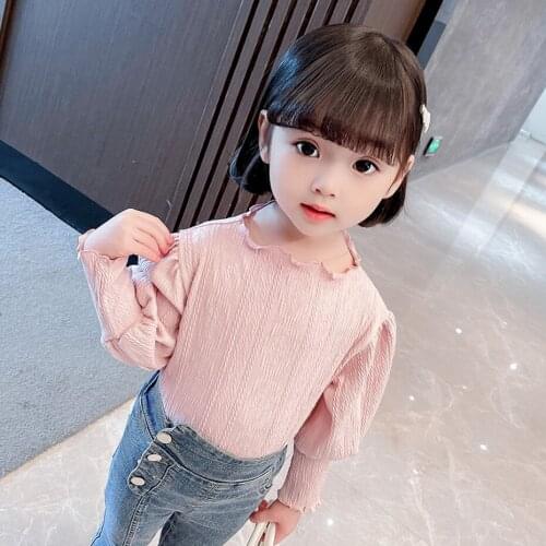 Baby Girl T-shirts Soldi Color Girl T-shirt Toddler T-shirts For Children Spring Autumn Clothes For Girls