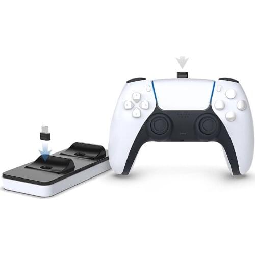 Dual USB Type-C Fast Charger Bracket for PlayStation5 /PS5 Gamepad Controller Rechargeable Dock With Contact Adapter Accessories