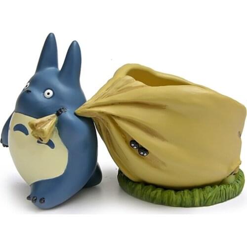 My Neighbor Totoro Kiki Kikis Delivery PVC Cat Action Figure Doll Cute Blue Flower Pot Garden Resin Plastic Model