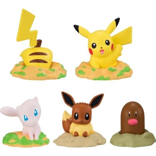 Bandai Genuine Capsule Gashapon Pokemon Action Figures Dolls Pikachu Diglett Mew Eevee Anime Figure Model Toys Cute Kids Gifts