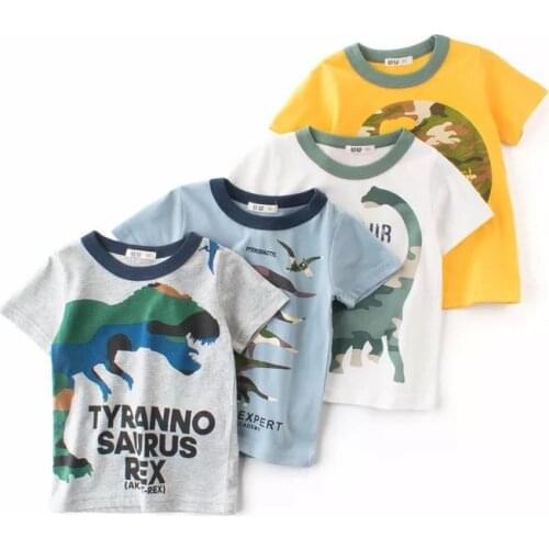 T-Shirt For Boys Kids Dinosaur T-shirts Jurassic Baby Girls T-Shirt Animal Print Children Clothing Top camisetas