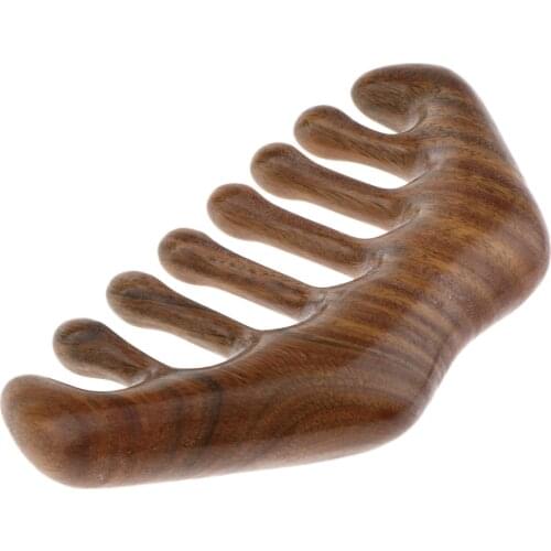 Handmade Green Sandalwood Hair Comb for Long Thick Curly Hair Beard Travel