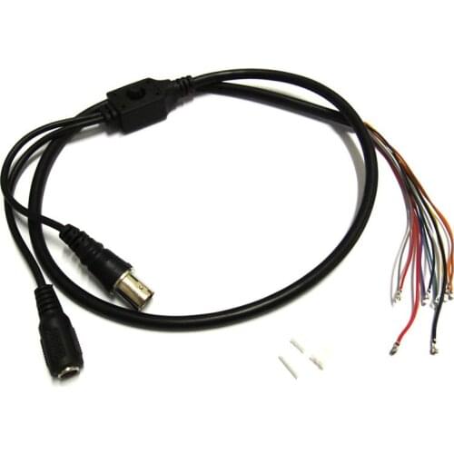 10x 80cm BNC Video DC12V Power OSD Control Pigtail Cable Analog CCTV Camera Module Board Menu Button Joy end cable
