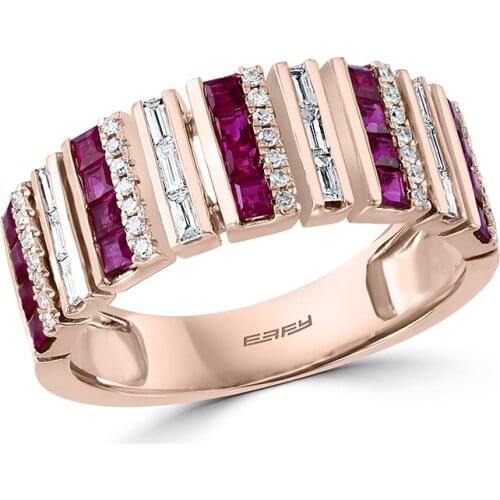Milangirl Popular Ladies Rose Gold Color Inlaid Purple White Cubic Zircon Rhinestone Female Ring for Women Party Wedding Jewelry