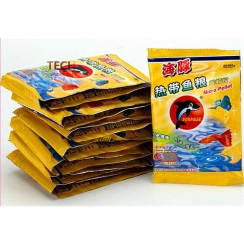 5bag/lot Aquarium ornamental fish feed Tropical fish food Guppies Small Fish Food dolphin micro pellet