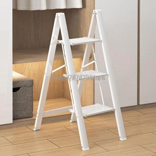 Multifunctional Household Ladder Folding Light Indoor Thickened Aluminum Alloy Herringbone Ladder Wardrobe Small Bench Flower Ra