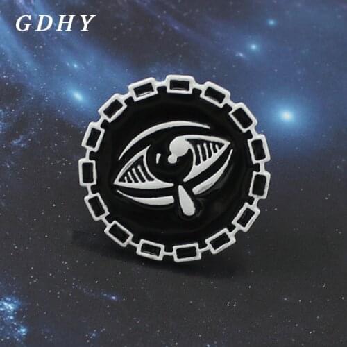 Fashion Evil Eye Circular Disc Shield Brooches Weep Human Eye Art For Men And Women Pins Badge Clothing Backpack Jewelry Gift