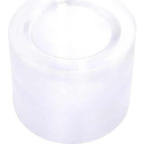 Disposable Clear Plastic Plates -19cm Salad/Dessert Plates-Premium Hard Plastic Appetizer Plates/Small Cake Plates for Party