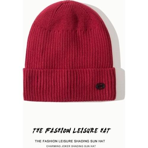 2021 Autumn Winter Fashion Trend Basic Knitted Cap for Man and Woman Red Black Grey Khaki 5 Color Optional Baotou Cap Warm Hat