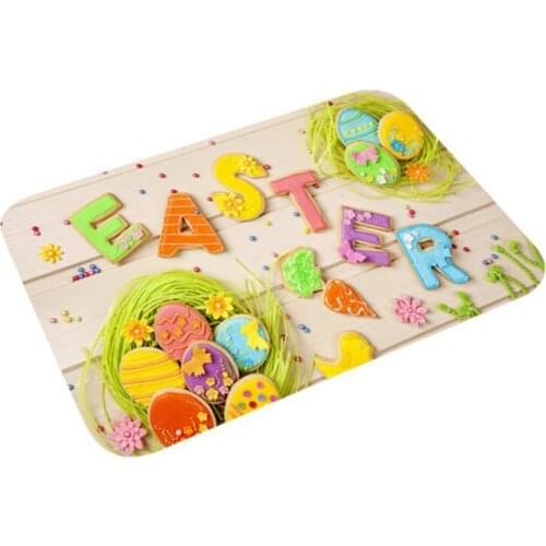 Easter Floor Mat Easter Eggs Happy Easters Day Party Decor for Home Entrance Door Mat Anti-Slip Floor Rug