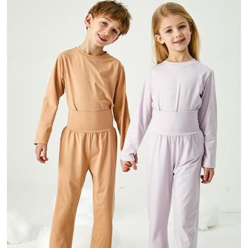 Boys Girls Long Sleeve Pajams Sets 2Piece Autumn Winter Soft Cotton Sleepwear Kids Leisure Home Clothes Nighty For Weekend Night