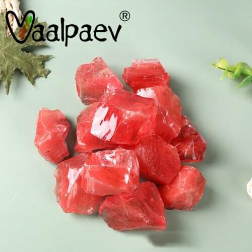 Natural Red Ruby Crystal Original Jade Stone Rinestone Jewelry For Lucky Fish Tank Micro Landscap Home Decor Toys DIY Fenggshui