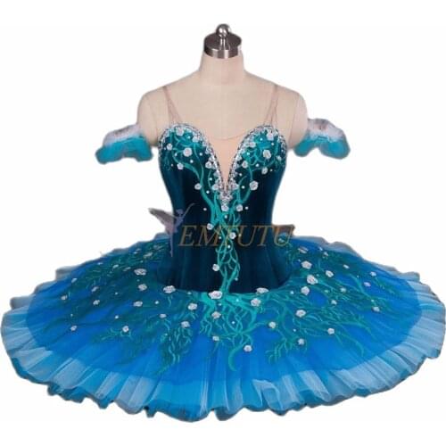 Adult Professional Ballet Tutu Blue Women Nutcracker Tutus Competition Platter Pancake Performance Tutus Ballet Stage Costume