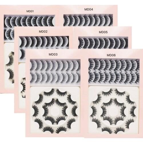 Floral Receptacle 18Pairs Imitation Mink Eyelashes Bulk Thicken Bushy Lengthen 3D Stereo Fake eyelashes Eye Lashes Private Label