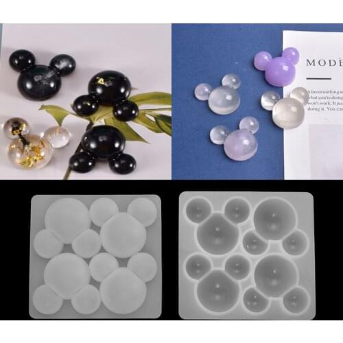 Mickey Head Pendants Silicone Mold Cute Key Chain Pendant Casting Mould for Epoxy Resin DIY Craft Jewelry Making Handmade Tools
