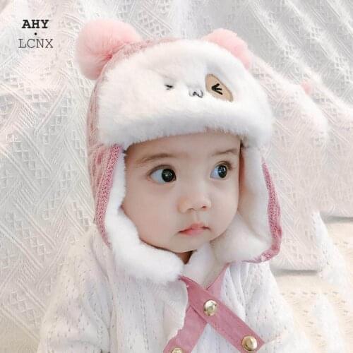 Korean Baby Hat Boys Girls Winter Children Thicken Windproof Ear Protection Kids Warm Hats Autumn Plush Velvet Lei Feng Cap