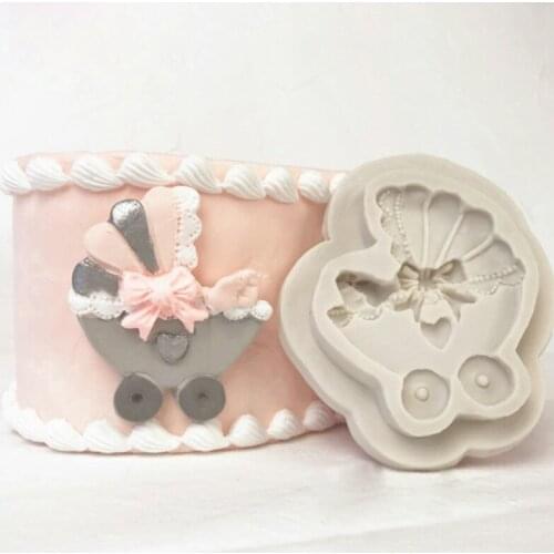 Baby Carriage Silicone Mold Fondant Cake Decorating Tools Silicone Molds Sugarcrafts Chocolate Baking Tools For Gumpaste
