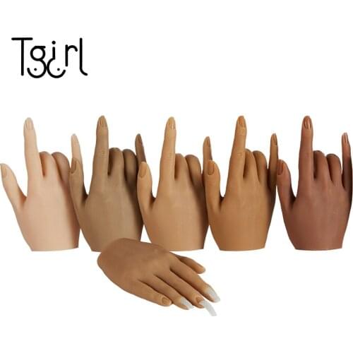 Tgirl Practice Hand Model Mannequin Fake Hand With Flexible Finger Adjustment Display Model Moveable Nails Left Hand Right Hand
